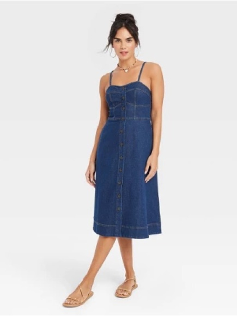 Universal Thread™ Women's Sleeveless Denim Corset Dress - Indigo